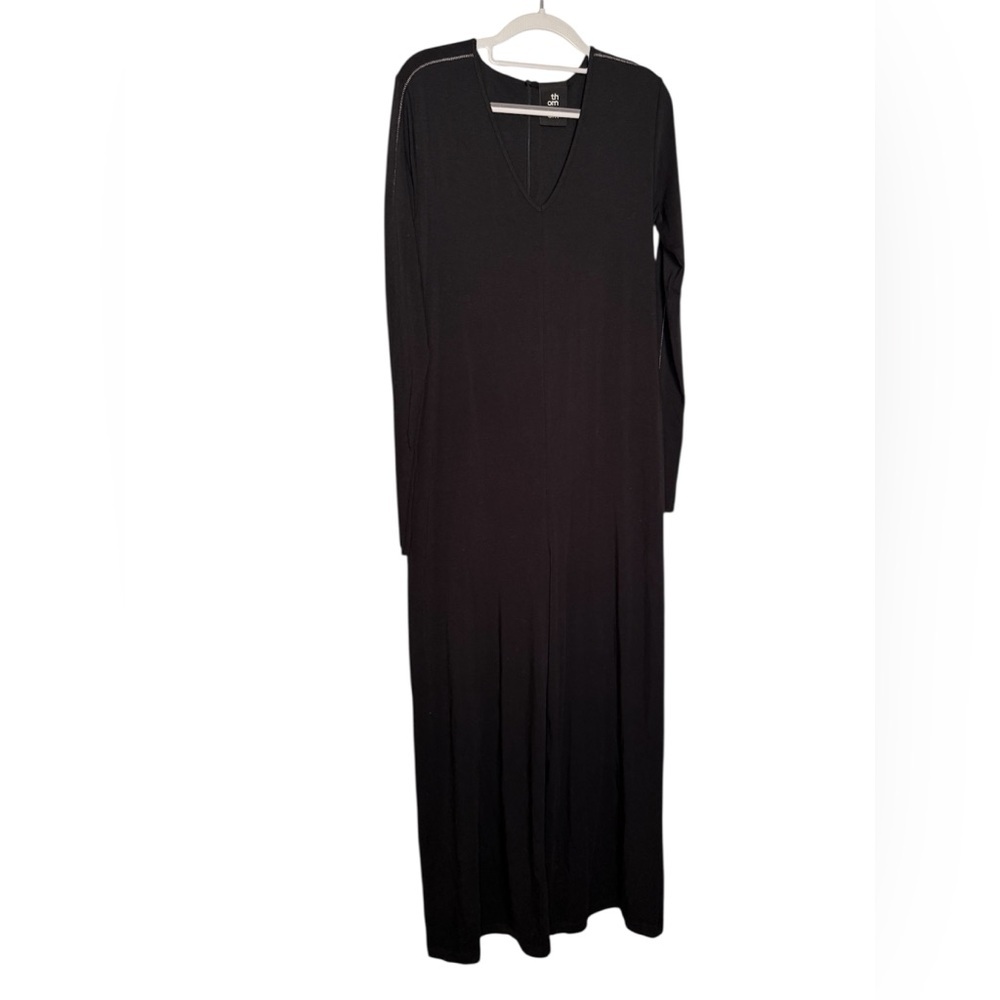 Thom Krom long sleeve jumpsuit in black minimalist attire comfort‎